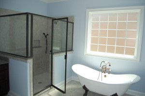 Master Bath Shower Enclosure Footed Tub