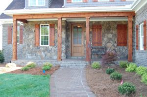 Front Entry Stained Cedar Posts